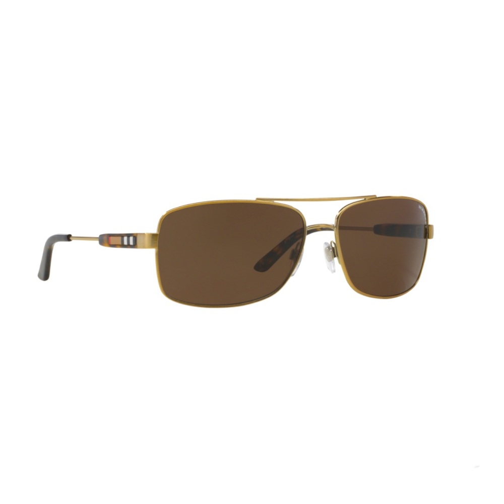 Burberry Women’s Silver Frame Signature Stripe Sunglasses